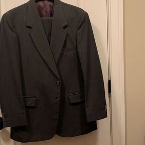 Charcoal grey pinstripe suit 42R. 34X31 pants